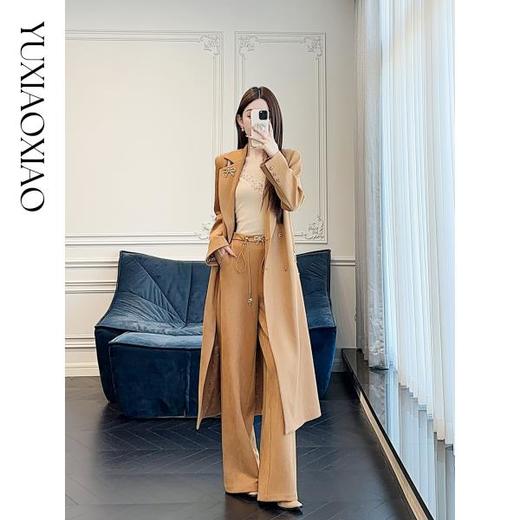 余潇潇【英伦遐想】时尚带钻蝴蝶结翻领西装领风衣&短款外套&直筒裤 商品图4