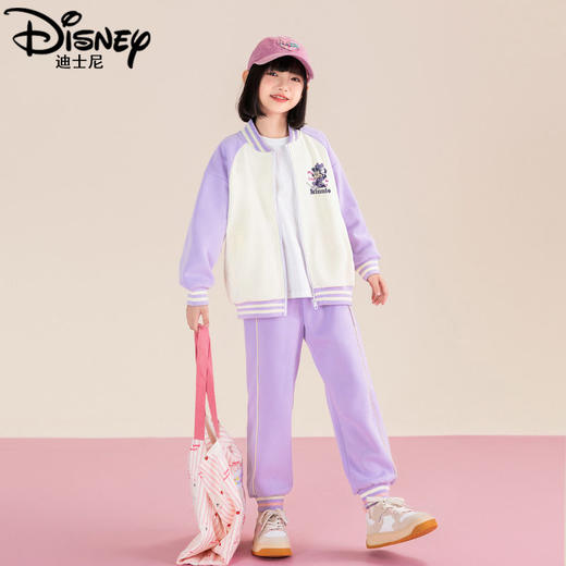 迪士尼女童外套秋季2024新款女大童棒球服春秋儿童上衣小女孩秋装 商品图5