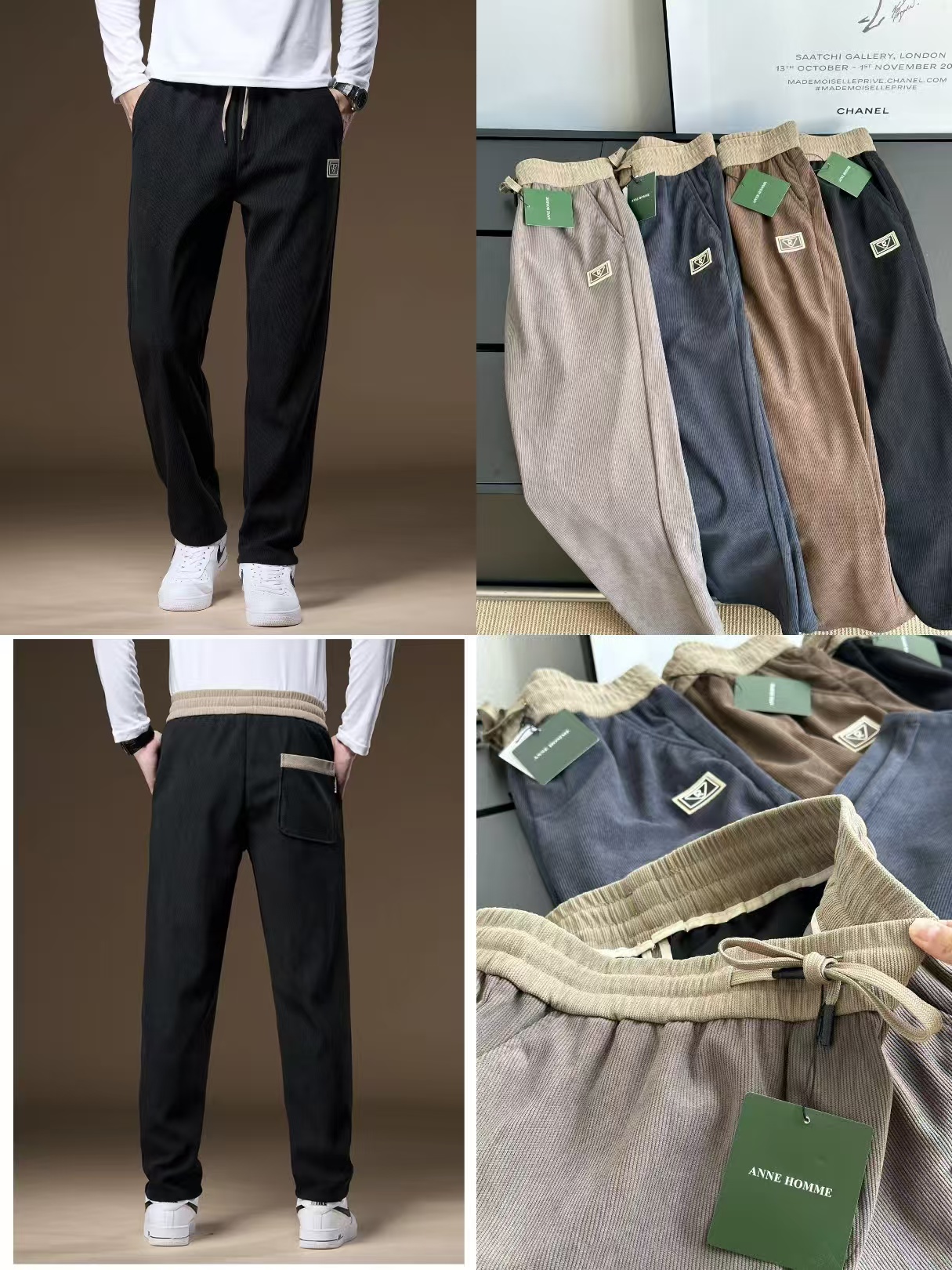 高端精品👊免烫系列❗高级品牌ANNE HOMME【男士撞色灯芯绒休闲裤】破价秒杀先到先得！数量有限❗️  ✅甄选优质面料，触感细腻柔和，上身舒适不紧绷，免熨免烫免打理！