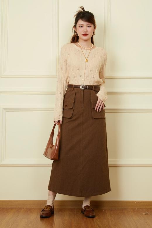 WHO KNOWS 焦糖咖色工装半裙 18652 商品图1