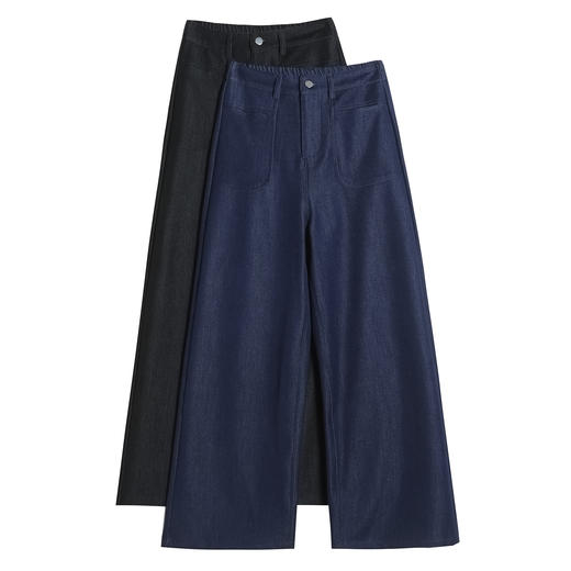 卷卷紫秋冬软牛仔阔腿裤 高腰设计显瘦显高 面料柔软舒适抗皱耐磨 版型立体显瘦 上身立现大长腿 商品图7