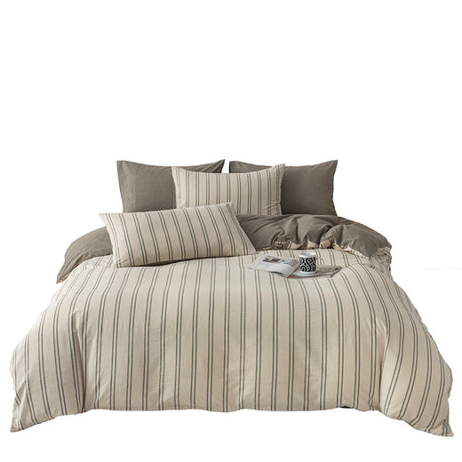 無印良品水洗色织全棉四件套-爱情条码 商品图2