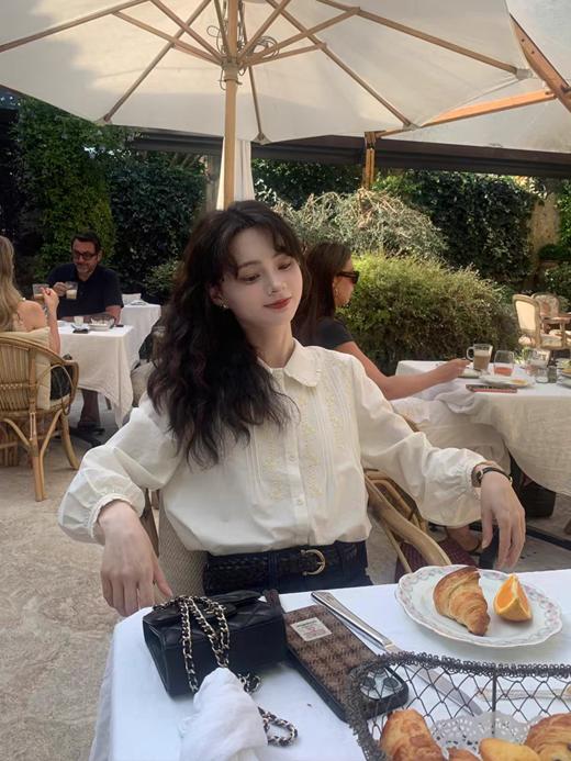 浮生八记/25C126/法式复古娃娃领棉麻衬衫 商品图1