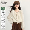 【09/17新品】熙世界波西米亚风长袖天丝衬衫女2025秋季新款串珠系带莱赛尔上衣 商品缩略图0