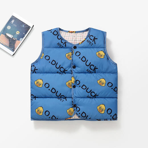 小黄鸭儿童秋冬季新款棉马甲男女童贴身保暖背心童装100-140 商品图3