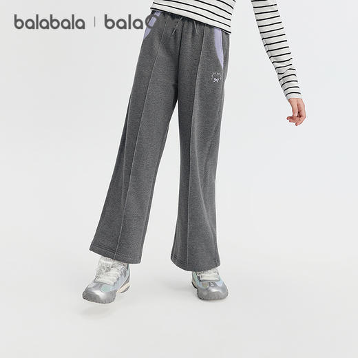 巴拉巴拉balaOne童装女童加绒直筒儿童裤子2025冬装新款撞色拼接 商品图2
