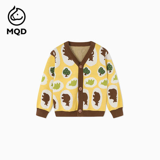 【MQD】男小童秋季卡通植物满版印花V领毛衣针织衫 商品图4