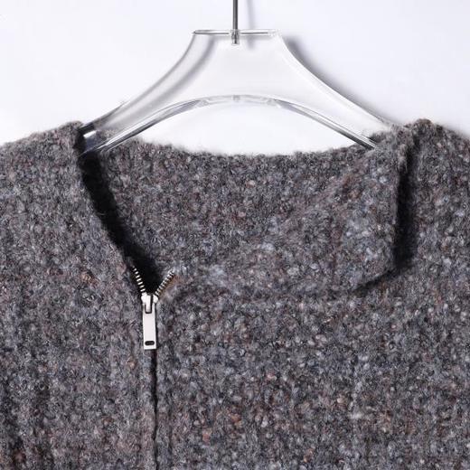 72556SDSA男士秋冬新款痞帅男装潮牌不规则斜拉链针织衫百搭开衫毛衣 商品图2