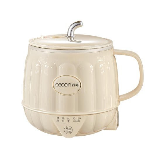 【云优选 】西可热奶杯 杯锅两用的多功能热奶杯 珐琅釉涂层内胆 触摸键设计 杯口直径10cm 5档调节 满杯容量600ml 热奶/烧水/炖煮/保温 送烫匙+蒸蛋架 商品图6