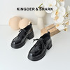 经典鲨2025秋专柜新品百搭黑色中粗跟显瘦系带通勤小皮鞋女KC19-537261 商品缩略图0