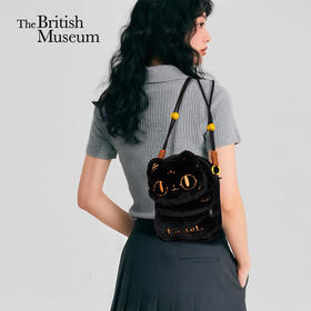 大英博物馆 巴斯特系列 毛绒随身背手机包 斜挎包 紫色 黑色