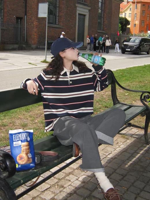 浮生八记/25C111/英式撞色条纹polo衫 商品图2