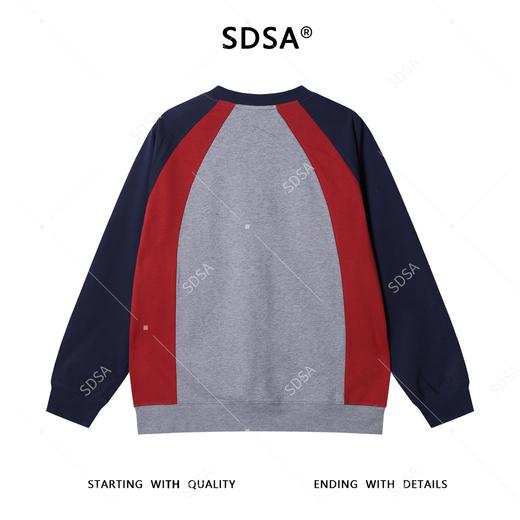 WY1082SDSA男士秋冬新款痞帅男装潮牌拼色不规则领口设计长袖卫衣宽松潮 商品图5
