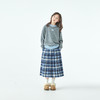 棵初2025年秋冬新款亲子中大女童学院蓝白格纹半裙清新文艺风裙子 商品缩略图1