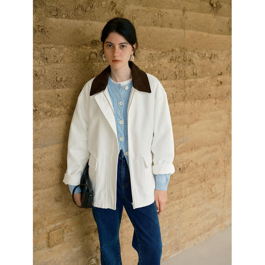 HeyDress巴恩风撞色翻领复古外套 商品图0