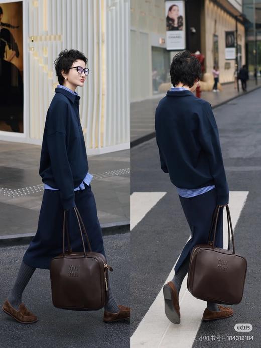 MIU家石南木色镀金色保龄球包手提包 商品图1