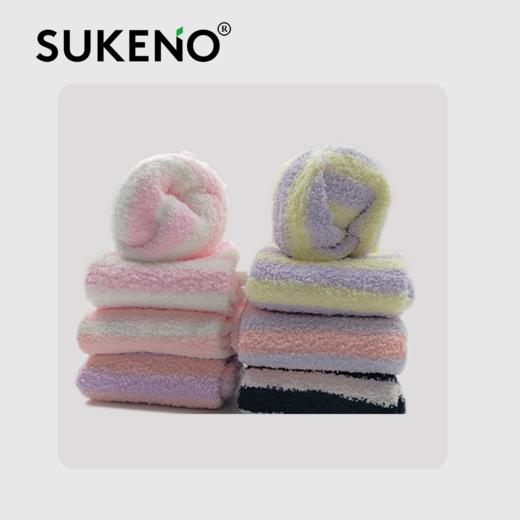 SUKENO秋冬款羽绒纱袜子保暖中筒袜柔软地板袜家居袜 商品图3