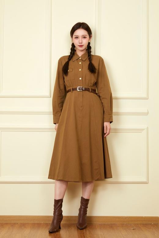 Le Malene 法式咖色简约连衣裙 18642 商品图3