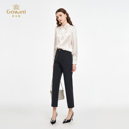 乔万尼新品时尚休闲利落感微弹直筒裤ED2F432 商品图2