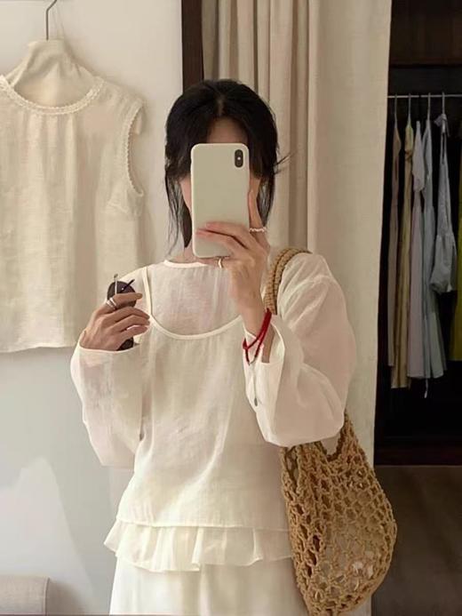 天丝棉！【秋上新】8939 多穿款82%天丝棉超仙两件套长袖小衫-喜出 商品图2