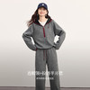 【09/17新品】熙世界格雷系灰调运动休闲套装女2025秋季撞色连帽卫衣裤子两件套 商品缩略图2