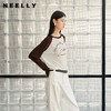 NEELLY纳俪商场同款秋季新款印花趣味撞色T恤女百搭插肩袖上衣N25082A01083 商品缩略图0
