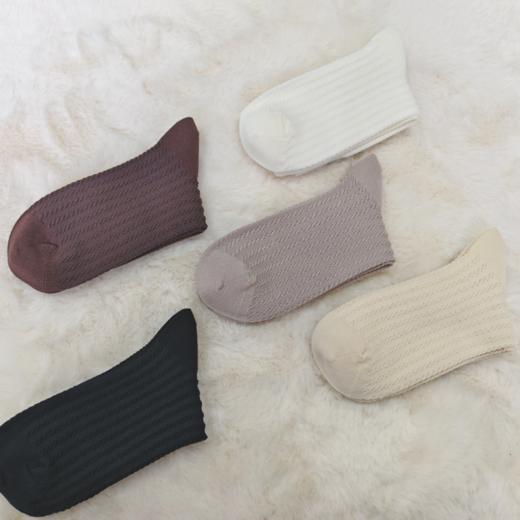 SUKENO镂空网眼透气女袜纯棉中筒袜无骨袜子 商品图2