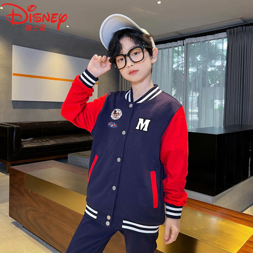 迪士尼男童春装2025新款春秋儿童棒球服春季外套男孩帅气衣服运动 商品图3