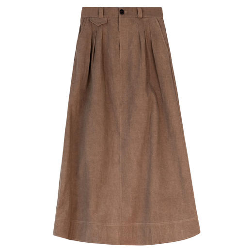 牧衣游原创 棉麻炒色半身裙新款原生质朴百搭显瘦宽松A字裙 惦善 商品图3