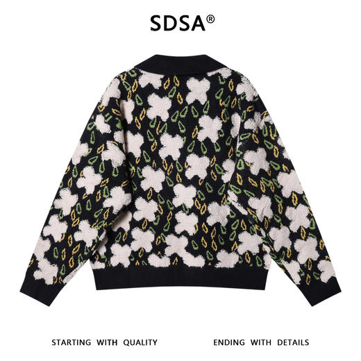 2682SDSA男士秋冬新款痞帅男装美式复古老花polo领针织衫百搭时尚毛衣 商品图5