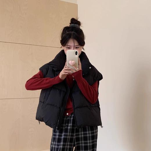 【YW】无忧购 秋冬新款羽绒服女短款立领马甲百搭背心坎肩白鸭绒无袖外套6358（截单后3-5天发货） 商品图10