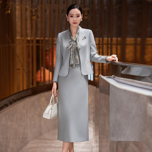 YBY L847西装连衣裙两件套时尚气质女神范身套装裙 商品图0