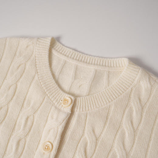 VIMAGE纬漫纪绵羊毛复古多色时尚绞花针织开衫上衣2025秋季新款V2401103 商品图10