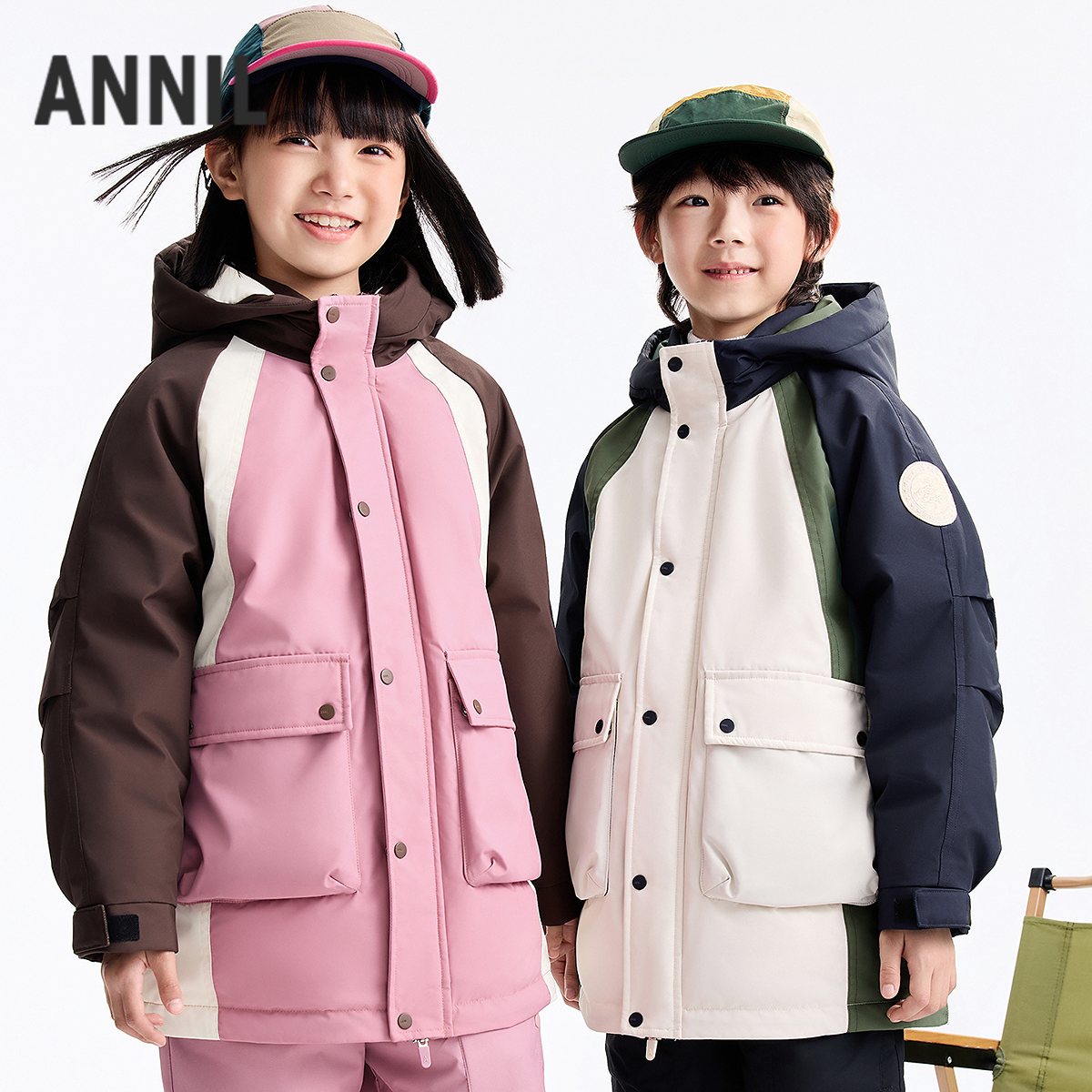 【羽绒填充/内里加绒双重暖】男女童中长款羽绒服冬季新款安奈儿童装EM545611