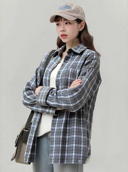 【秋新品】古泥9915 格子中厚衬衫-喜出 商品图1