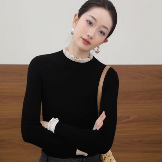 【超模君限定！少量库存】C*HANEL高奢秀款针织衫 SUSX繁花巴洛克蕾丝花边拼接针织衫B015201（下单3-7天发货） 商品图2