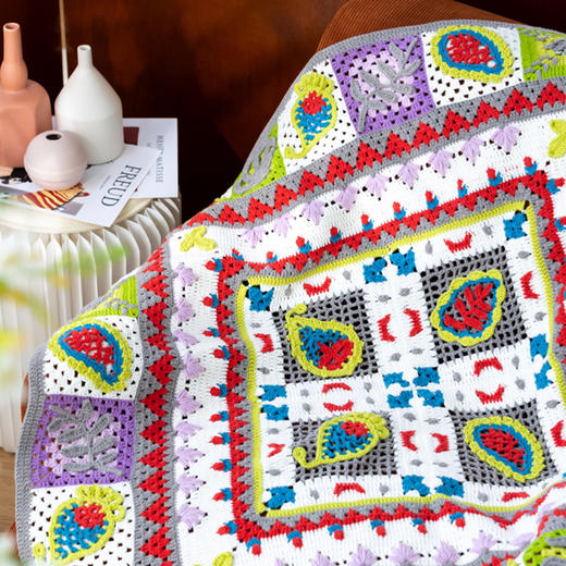 苏苏姐家佩兹力毯子手工diy钩针编织毯子4股棉毛线团自制材料包 商品图3