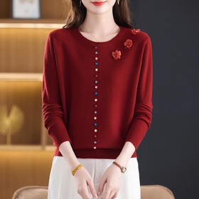 CC 27-25130圆领针织衫宽松毛衣上衣