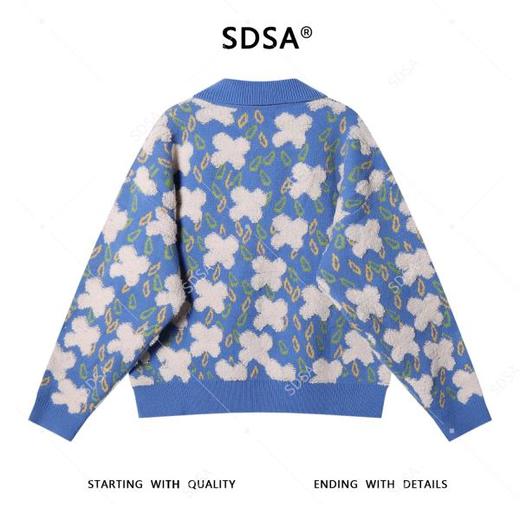 2682SDSA男士秋冬新款痞帅男装美式复古老花polo领针织衫百搭时尚毛衣 商品图5