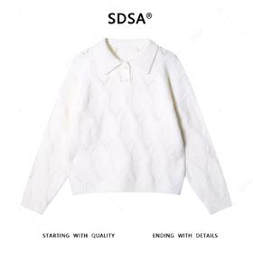 9922SDSA男士秋冬新款痞帅男装简约菱形格polo领针织衫休闲套头毛衣