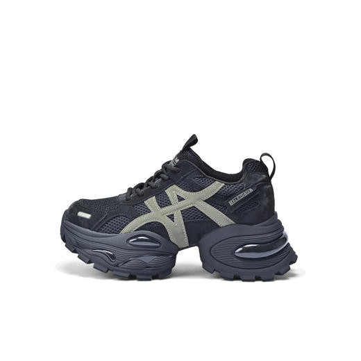 经典鲨2025秋季专柜新款潮酷拼色网面透气系带显高老爹鞋女KW219-537111 商品图5