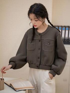 【秋新品】古泥品牌7693休闲明线短款休闲外套-喜出