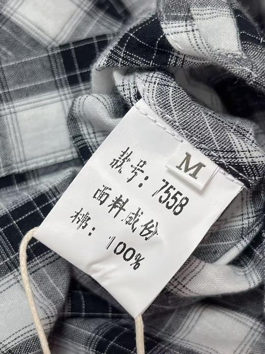 【秋新品】古泥7558 100%棉薄款黑白格衬衫-喜出 商品图3