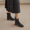 千百度粗中跟弹力袜靴女瘦瘦靴时尚钻饰短靴子时装靴A25551815 商品缩略图2