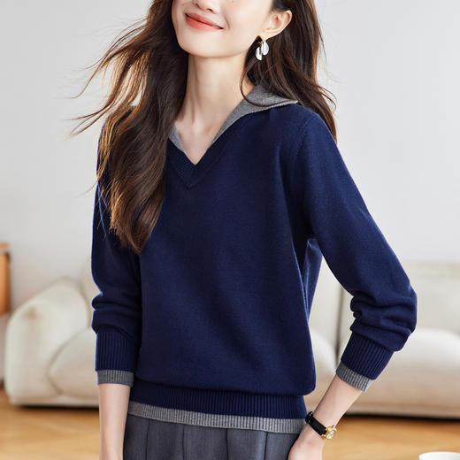 CC 66-6035翻领打底衫洋气减龄好看 商品图0