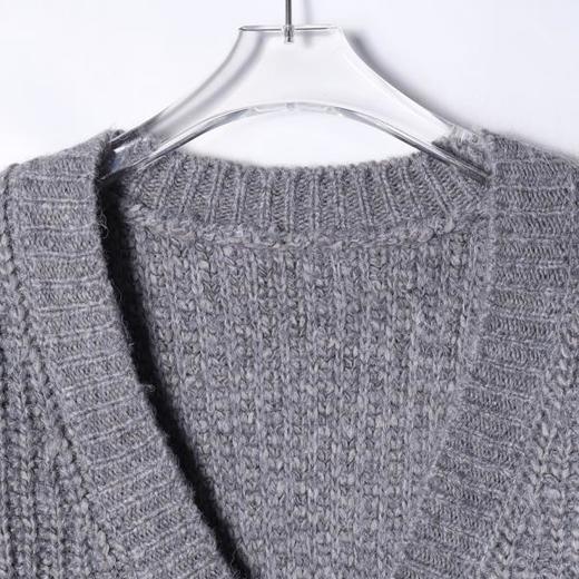 91317SDSA男士秋冬新款痞帅男装美式复古纽扣开衫V领设计师百搭毛衣 商品图1