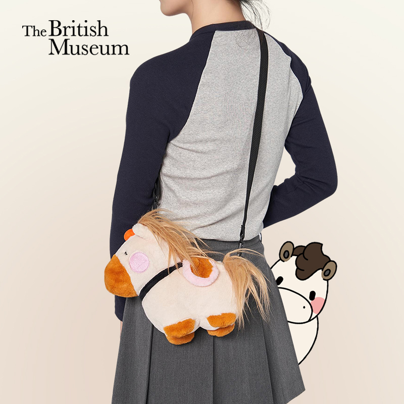 大英博物馆绒萌马公仔腰间手机包女斜挎包迷你收纳马年新年礼物