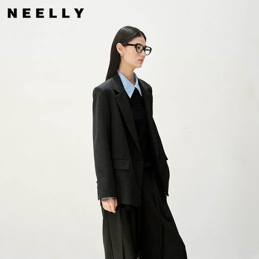 NEELLY纳俪商场同款秋季新款极简随性短外套女百搭高知西装外套N25083W01119 商品图0