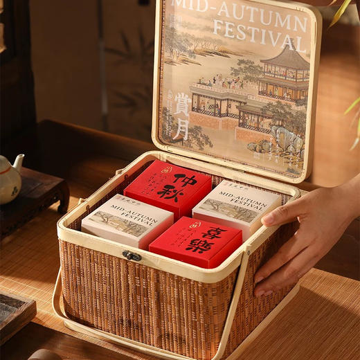 稻香村 中秋竹编手提月饼礼盒 商品图1