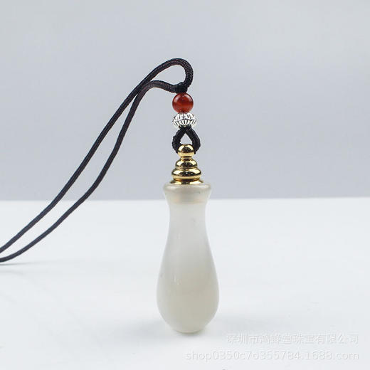 天然玛瑙玉髓小空心瓶玉葫芦朱砂瓶舍利香水精油瓶嘎乌盒吊坠项链 商品图8